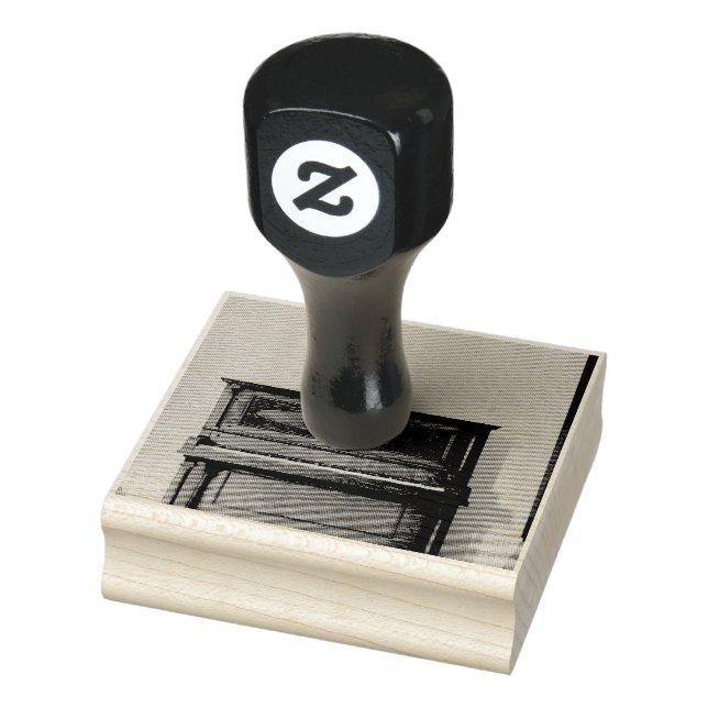 Pretty Piano Artwork Rubber Stamp (Stamp)