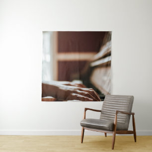 Pretty Piano Artwork Tapestry