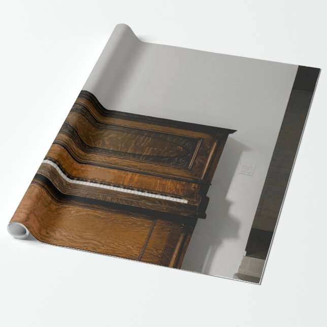 Pretty Piano Artwork Wrapping Paper (Unrolled)