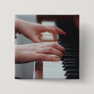 Pretty Piano Design 15 Cm Square Badge