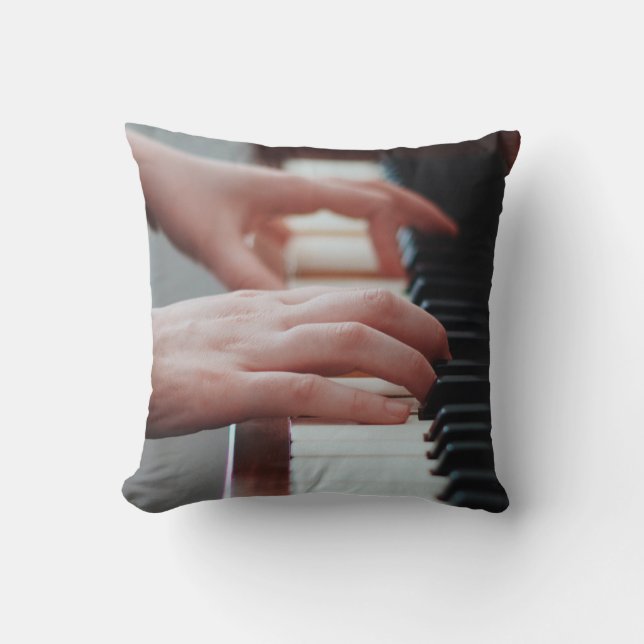 Pretty Piano Design Cushion (Front)