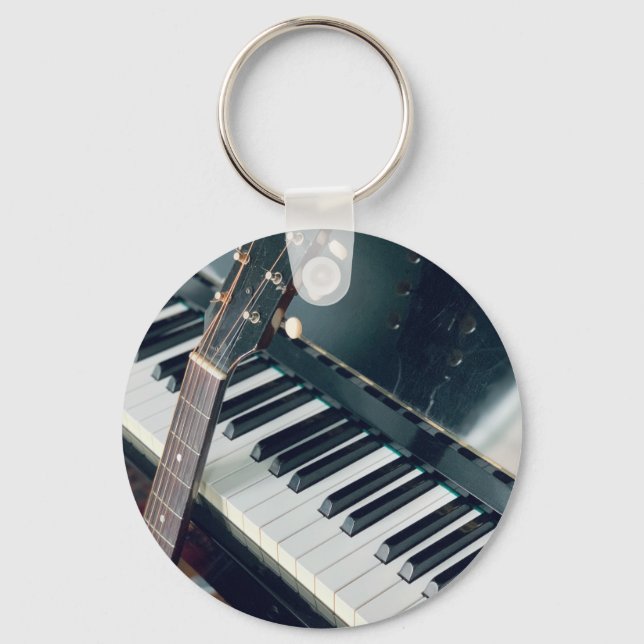 Pretty Piano Design Key Ring (Front)