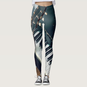 Pretty Piano Design Leggings