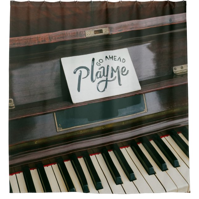 Pretty Piano Shower Curtain (Front)