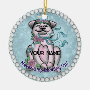 Pretty Piggy Ceramic Tree Decoration