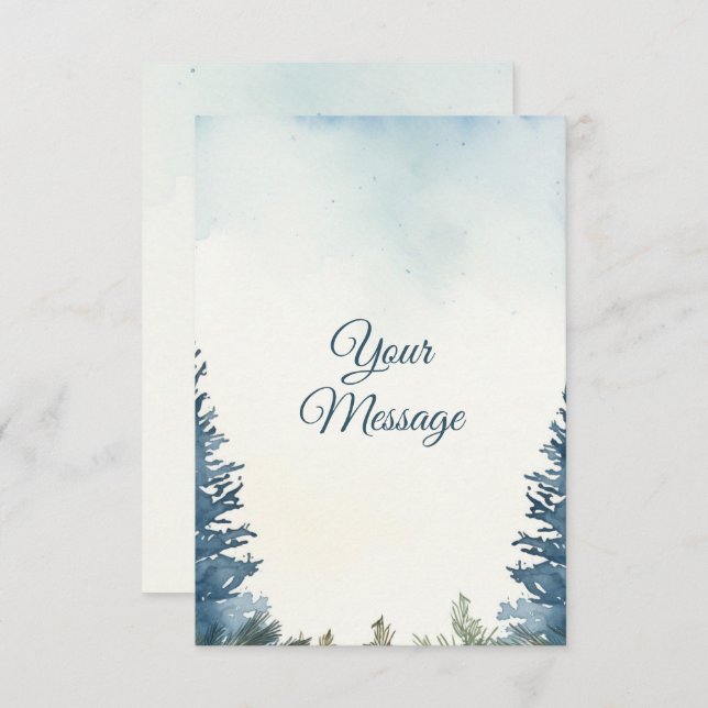 Pretty pine trees your message holiday  card (Front/Back)