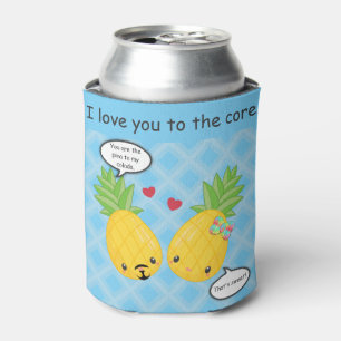 Pretty Pineapple Tropical Pina Colada Romantic Can Cooler