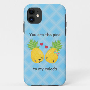 Pretty Pineapple Tropical Pina Colada Romantic iPhone 11 Case