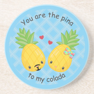 Pretty Pineapple Tropical Pina Colada Romantic Coaster