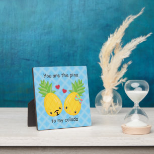 Pretty Pineapple Tropical Pina Colada Romantic Plaque
