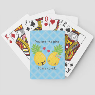 Pretty Pineapple Tropical Pina Colada Romantic Playing Cards