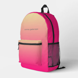Pretty Pink Abstract Gradient Printed Backpack