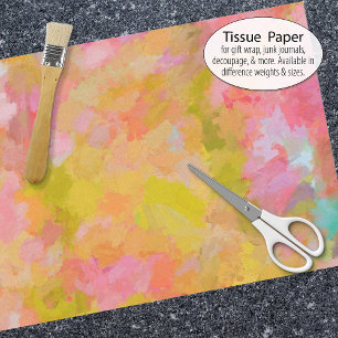 Pretty Pink Abstract Painting Tissue Paper