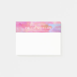 Pretty pink abstract watercolor personalised post-it notes