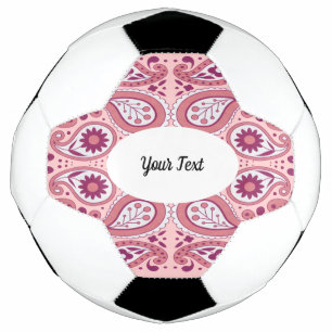 Pretty Pink Abstract With Flowers Tear Drop Shapes Football