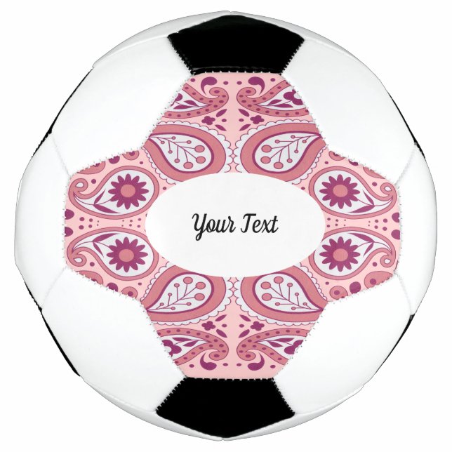 Pretty Pink Abstract With Flowers Tear Drop Shapes Football (Front)