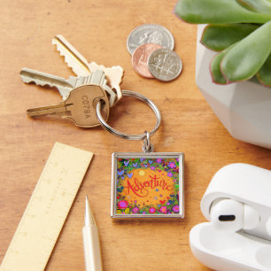 Pretty Pink Adventure Inspiring Floral Key Ring