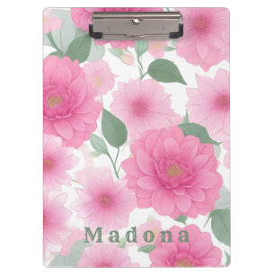 Pretty Pink Aesthetic Flower Serene Floral Charm Clipboard