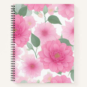 Pretty Pink Aesthetic Flower Serene Floral Charm Notebook