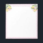 Pretty Pink Amalfi Lemons | From The Desk Of Notepad<br><div class="desc">A very pretty and decorative notepad design to match my popular lemons / pink tiles bridal and baby shower invitation range.</div>