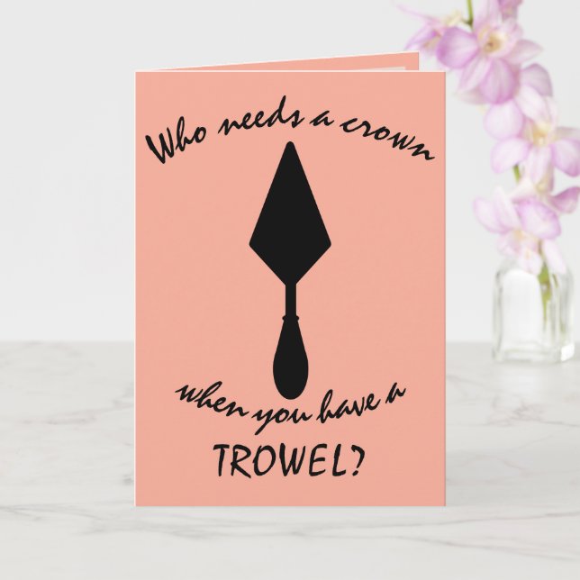 Pretty Pink and Black Archaeologist Trowel Card (Orchid)