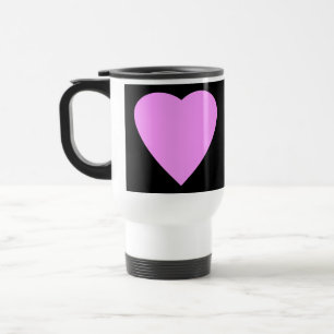 Pretty Pink and Black Love Heart. Travel Mug