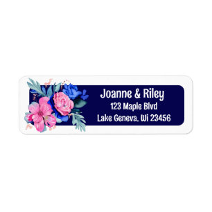 Pretty Pink and Blue Flowers Personalised