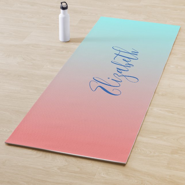 Pretty Pink and Blue Ombre Yoga Mat (In Situ)
