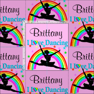 PRETTY PINK AND BLUE PERSONALIZED BALLERINA FABRIC