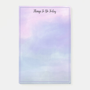 Pretty Pink and Blue Watercolor To Do List Modern  Post-it Notes
