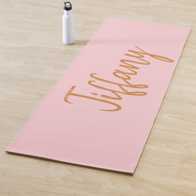 Pretty Pink and Gold Yoga Mat (In Situ)