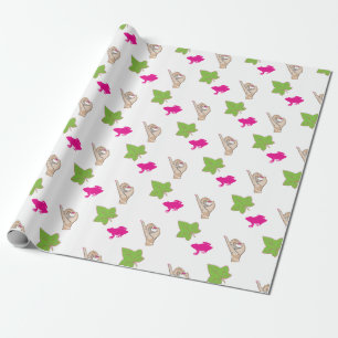 Pretty pink and green Celebrations Wrapping Paper