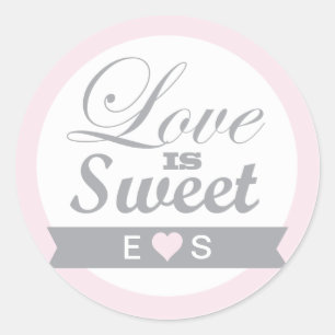 Pretty Pink and Grey Favour Stickers