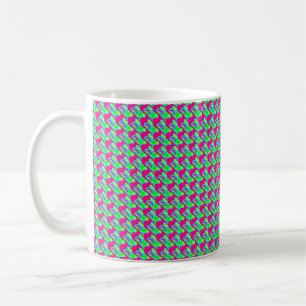 pretty pink and lime green coffee or tea drinking coffee mug