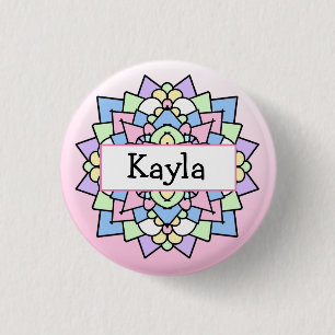 Pretty Pink and Purple Mandala 3 Cm Round Badge