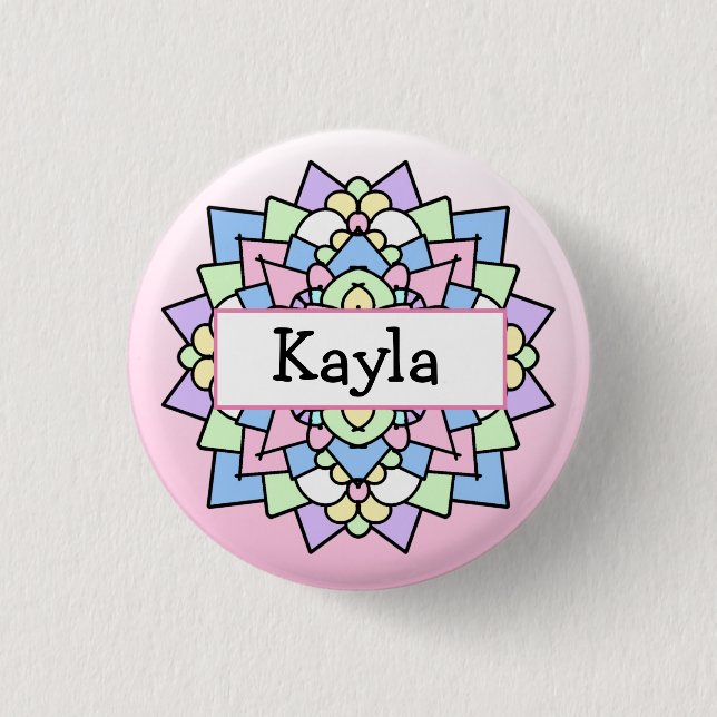 Pretty Pink and Purple Mandala      3 Cm Round Badge (Front)
