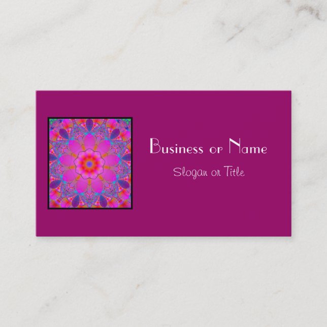 Pretty Pink and Purple Mandala Business Card (Front)