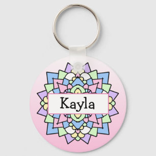 Pretty Pink and Purple Mandala       Key Ring