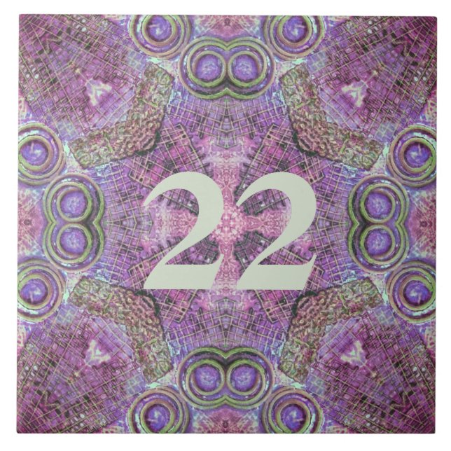 Pretty Pink and Purple Pattern Design Tile (Front)