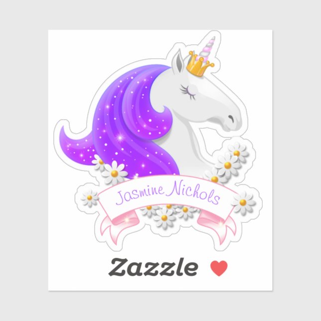 Pretty Pink and Purple Unicorn Princess Sparkles (Sheet)