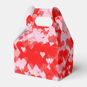 Pretty Pink and Red Hearts Favour Box