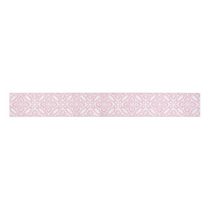 Pretty Pink And White Antique Tile Matching Grosgrain Ribbon