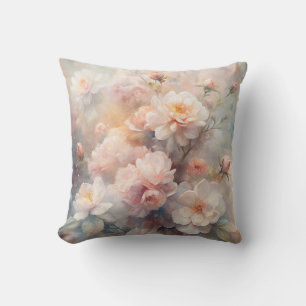 Pretty Pink and White Flowers  Cushion