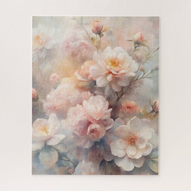 Pretty Pink and White Flowers  Jigsaw Puzzle (Vertical)