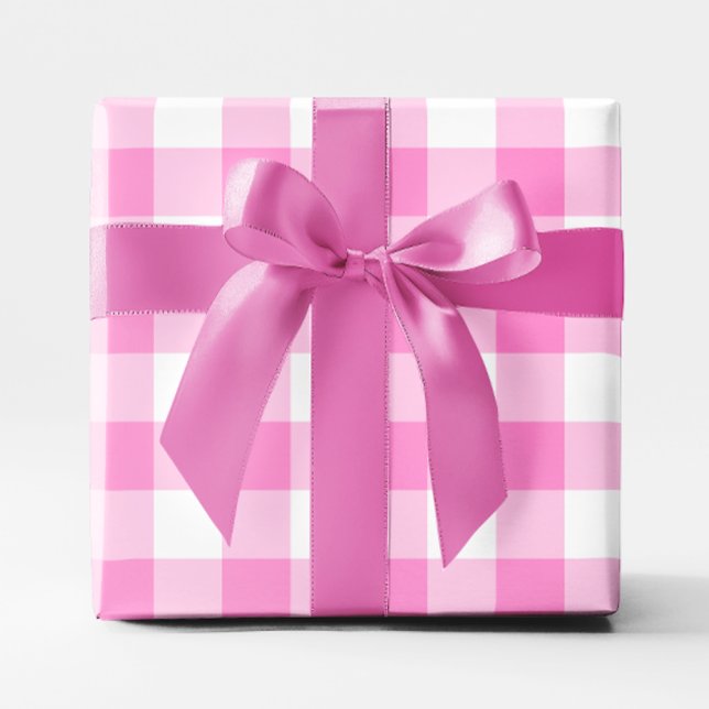 Pretty Pink and White Gingham Big Pattern Wrapping Paper (Pretty Pink and White Gingham Big Pattern Wrapping Paper)