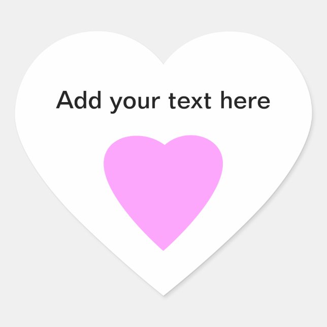 Pretty Pink and White Love Heart. Heart Sticker (Front)