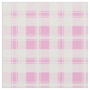 Pretty Pink and White Plaid Rosy Posy Fabric