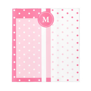 Pretty Pink and White Polka Dots Notepad