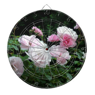 pretty pink and white rose flower bushes. Floral, Dartboard
