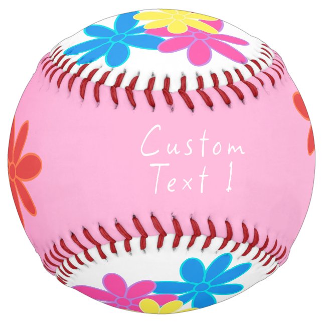PRETTY PINK AND WHITE WITH BUNCH OF SMALL FLOWERS SOFTBALL (Front)